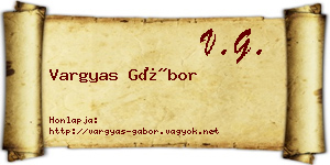Vargyas Gábor névjegykártya