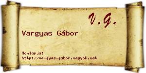 Vargyas Gábor névjegykártya