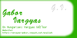 gabor vargyas business card